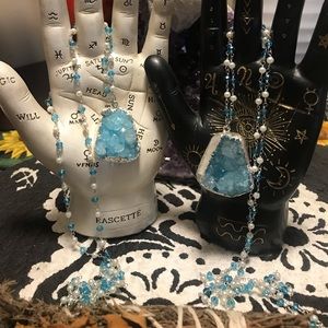 Turquoise Geode Crystal Necklace